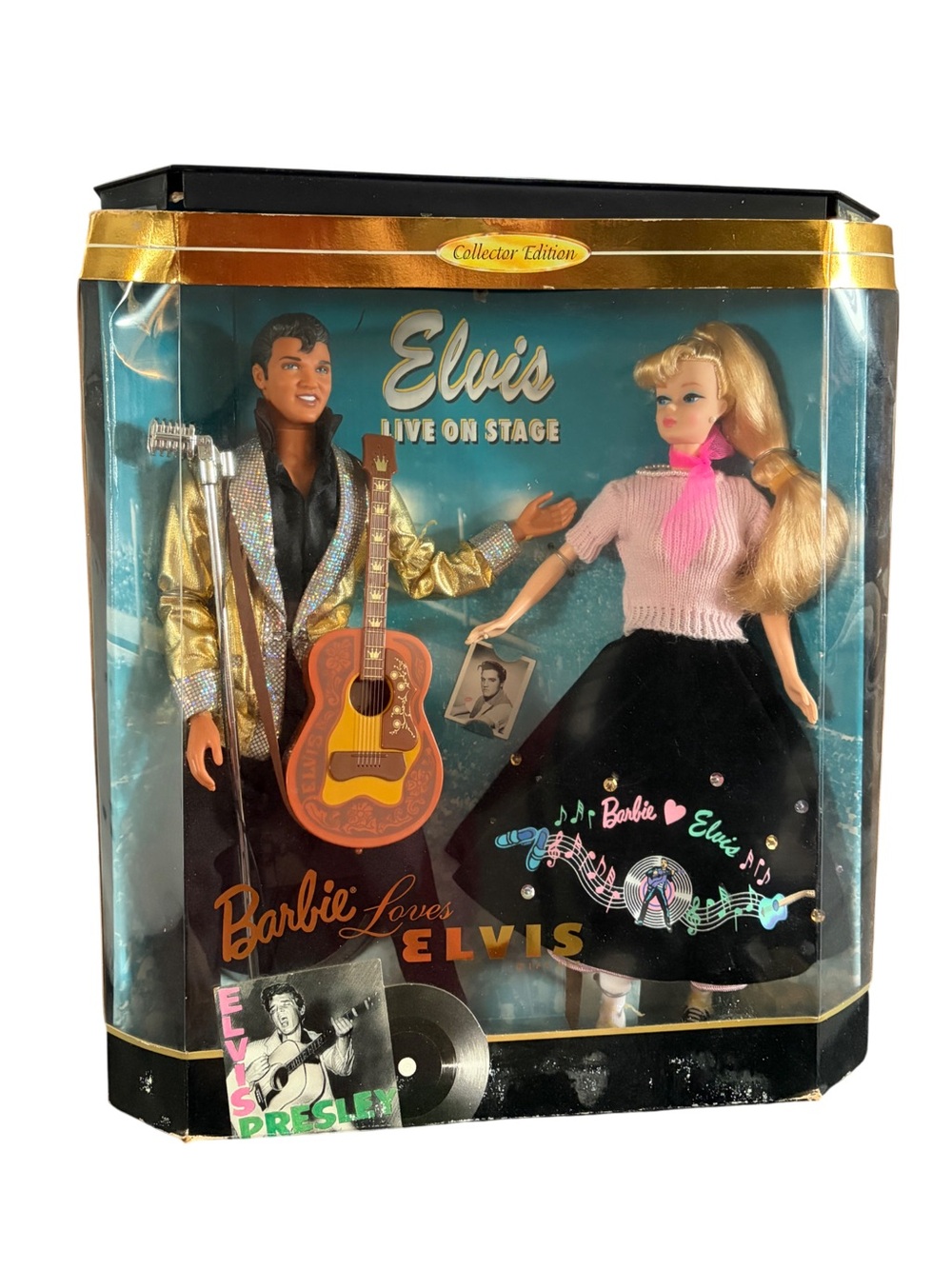 1996 Vintage Mattel Barbie Loves Elvis Collector Set Never Removed From Box
